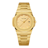PINTIME Man Watch Waterproof Stainless Steel Quartz Wristwatch Nautilus Scrub Male Business Clock Calendar Relogios Masculino
