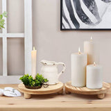 Round Wood Board Pot Flower Pedestal Riser Holder for Indoor Outdoor Display
