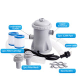 330 GPH Paddg Electric Water Pump - With 2 Filter Cartridges, For Above Ground Small Pools & Filters