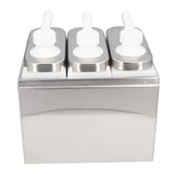 Stainless Steel Sauce Dispenser Pump with Base for Kitchen and Restaurant, for Salad Dressings, Jams, and Seasonings(3 Pumps)