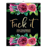2024 Wall Sweary Calendar with Hook Funny Monthly Swear Words Hanging Calendar Desk Calendar For Tired Women 8.3 X 10.6in