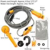 Portable Shower 12V Cleaning Tool Car Washing for Camping Traveg Beach Swimming Pets Bath Outdoor/Indoor