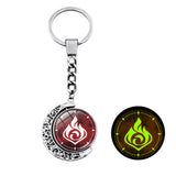 Genshin Impact Keychain Anime Vision God's Eye Key Chain 360 Degrees Rotated Moon Pendant Accessories Bag Pend