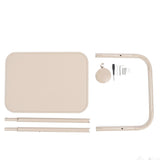 Overbed Table TV Tray Table Folding TV Dinner Tray 3 Height Adjustments Multi Angle Tilt Magnetic Tabletop for Bedroom Living Room 18.9x13.78in Beige