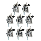 8X Folding Stainless Steel T Handle Tool Box Lock w 2 Keys for Truck Trailer