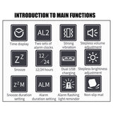 Powerful Vibrating Clock with Adjustable Features - USB LED Digital Display