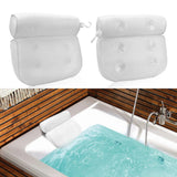 Breathable 3D Mesh Spa Bath Bathtub Head Rest Pillow Non-Slip for Neck and Back Support With Suction Cups