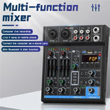 M4 4 Channel Bluetooth Mini Audio Mixer Sound Card DJ 16 Digital Effects Noise Reduction Console USB Recording For Singing Video