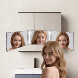 3-Way Selfcut with 360-Degree Rechargeable LED Light, 1500mAh Li-battery - Self Haircut & Fullbody Barber Mirror for Home