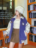 Women's American Style Retro Purple Baseball Uniform