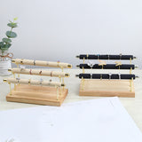 Wooden Ring Holder T-Bar Bracelets Anklets Display Stand Packaging Jewelry Tool 2