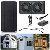 10W 12V Mini Ventilator - Waterproof Solar Panel Powered Fan for Greenhouse, Chicken Coop, Shed, Dog House Outside