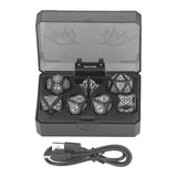 Electric Light Dice Set LED Glowing Magnetic Polyhedral Rechargeable Light Dice for Table