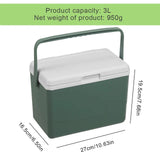 3L Insulated Portable Cooler with Handle Car Refrigerator Heat Preservation Picnic Ice Bucket for Camping Tailgating