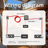 Kit 12V 140Amp Waterproof Voltage Sensitive Relay Smart Dual Battery Isolator for Marine Truck ATV UTV RV