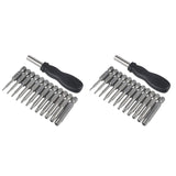 24 Pack Torx Head Screwdriver Bit Set 1/4 Inch Hex Shank T5-T40 Star Screwdriver Tool Kit With 2 Pack Handle
