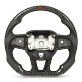 Steering Wheel Replacement Red Stitching Dry Carbon Fiber High Grade Paddle Shifter Holes Car Steering Wheel Textured for Car
