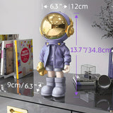 1pc Purple Astronaut Ornament, Resin Statue Art Craft, For Bookshelf, Home Living Room Office Cafe Decor, Room Tabletop Display Entryway Decor, Winter Christmas New Year Decor