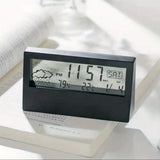 1pc LCD Electronic Clock Luminous Temperature And Humidity Meter Transparent Model Temperature And Humidity Meter Clock Creative Weather Display With Alarm Clock Beach Vacation Essential