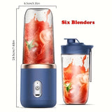 1set, Electric Portable Juicer With 2 Cups, USB Rechargeable Mini Blender Fresh Juice Cup, Personal Size Blender For Smoothies