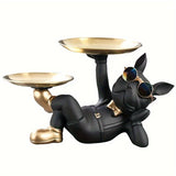 1pc Creative Lucky Dog Ornaments,Entrance Key Storage Tray, Desktop Candy Plate Home Decorations, Housewarming Gifts,Home Decor, Room Decor