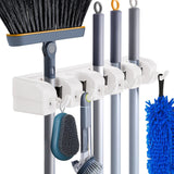 Broom and mop holder, wall mounted garden tool organizer, household laundry room, 1 unit