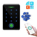 Tuya WiFi APP Keypad Fingerprint Door Access Control System RFID 125KHz Proximity Card controller