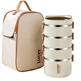 Stainless steel with bag isothermal cold dish for schools, campsites, Trabo - alphabet theme, remade format