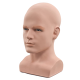 Male Mannequin Professional Manikin Head for Wigs Hats Headphone Display Stand (Skin Color)