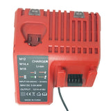 For Milwaukee 10.8-18V Charger M12 M18 Power Tool Li-ion Battery Dual Charging Port EU AU US UK Plug Multi-Voltage