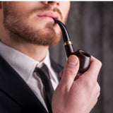 CRUSHER Ebony Resin Smoking Old Style Retro for Men Dry Burning Grass Herb Tobacco Pipe Cigarette Accessories