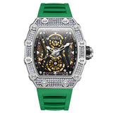 New Diamond Hollow Full-automatic Mechanical Watch Man ONOLA Luxury Fashion Tape Waterproof Watch for Men Relogio Masculino
