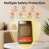 Electric Fireplace Space Heater Accessories with Handle Ornament 2 Levels Adjustable Decor for Desktop Home Bedroom