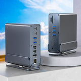 Powerful Docking Station with PD 100W, HDMI 60HZ, DP 4K, USB 3.0/2.0, RJ45 Gigabit Network, SD & TF Card Reader
