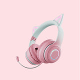 2022 LED Cat Ear Bluetooth 5.1 Wireless Headphones Young People Kids Headset Support 3.5mm Plug With Detachable Mic