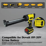Cordless Caulking 10oz/300ml Electric Silicone 4 Adjustable Speed Adhesive Gun with LED Light for 20V Battery