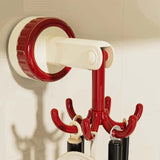 Six Claw Swivel Hook Reusable Heavy Duty Vacuum Suction Cup For Glass Home Kitchen Bathroom Hoo