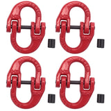 G80 Alloy Steel Hammerlock Coupling Link Connecting Link, 5/16Inch, 4 Pack, Red, 4400 Lbs Load Limit