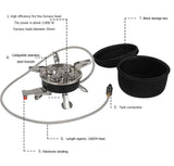 Portable Backpacking with Piezo Ignition Windproof Camp Stove Foldable Burner for Outdoor Camping Hiking Pic