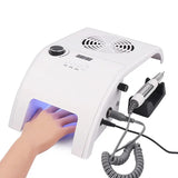 3 in 1 Multifunctional Manicure Machine - Silent Powerful Vacuum Cleaner, 48W UV Led Lamp for Quick Drying All Nail Polish, 35000RPM