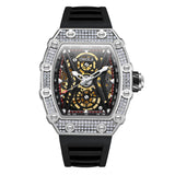 Luxury sport Hollow Full-automatic Mechanical watch man ONOLA Fashion Tape Waterproof Watch for Men Relogio Masculino Clock