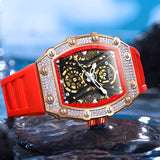Luxury sport Hollow Full-automatic Mechanical watch man ONOLA Fashion Tape Waterproof Watch for Men Relogio Masculino Clock