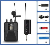 UHF Wireless Microphone Headset with Transmitter and Receiver Digital Display Bodypack Mic for Teaching Interview Lavalier New