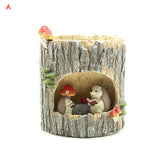 Lovely Stump Plant Pots Resin Animal Story Pot Garden Home Decoration Resin Flower Pots Garden Balcony Decoration Flowerpot