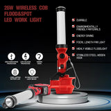 2000LM 26W LED Work Light for Milwaukee 14.4V-18V Li-ion Battery Portable Camping Lantern Downlight Outdoor Flashlight with Clip