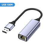 USB Ethernet Adapter USB3.0 PC Internet USB 1000Mbps Network Card RJ45 Type-C Gigabit 2.5G for Tablet Notebook