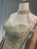 Golden Neck Hanging Light Luxury Toast Evening Dress