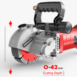 Slotting Electric Wall Chaser Groove Cutting hine Dustproond Laser Sighting with 5 PCS Saw Blades