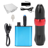 Tattoo Pen Adjustable Voltage Low Noise Tattoo Machine Aluminum Alloy Frame with Power Supply Wireless Foot Pedal for Beginners