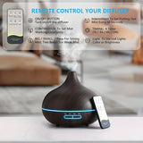1pc 19.36oz/550ML Ultrasonic Electric Aroma Diffuser with Remote Control, Essential Oil Diffuser, Air Humidifier